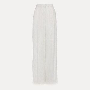 Extensive Leg Pants with Fringe Fil Coupé Element